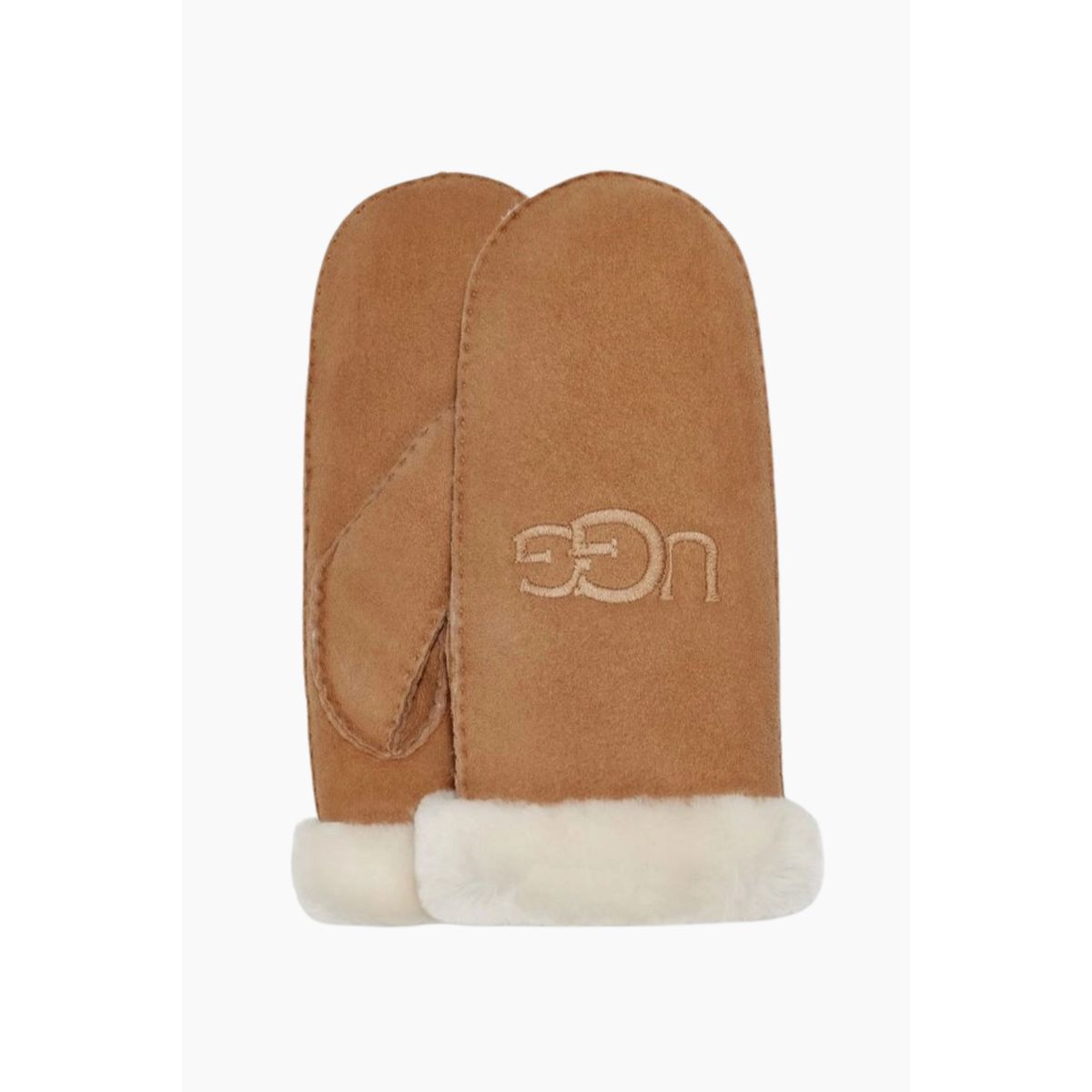 W Sheepskin Embroider Mitten - Chestnut - UGG - Brun L/XL