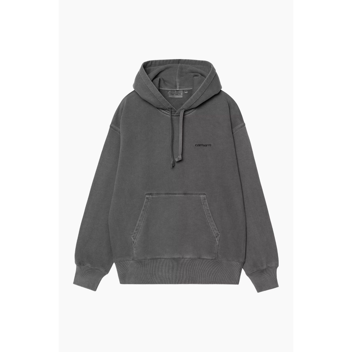 W' Hooded Lumo Sweat - Black/ Garment Dyed - Carhartt WIP - Grå S