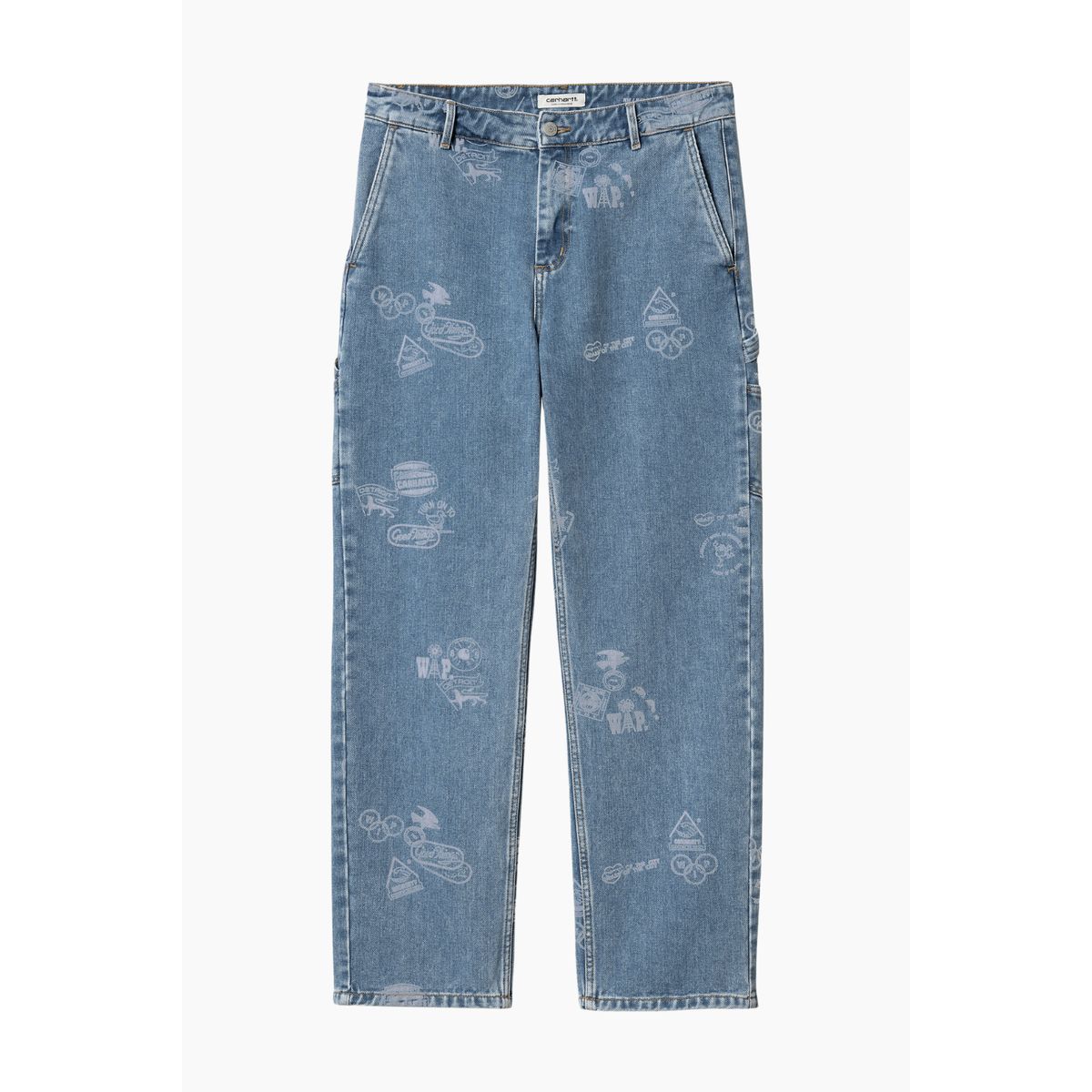 W' Stamp Pants - Stamp Print Blue Bleached - Carhartt WIP - Blå 24