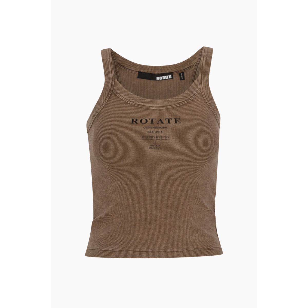 Ribbed Tank Top - Mustang - ROTATE - Brun S