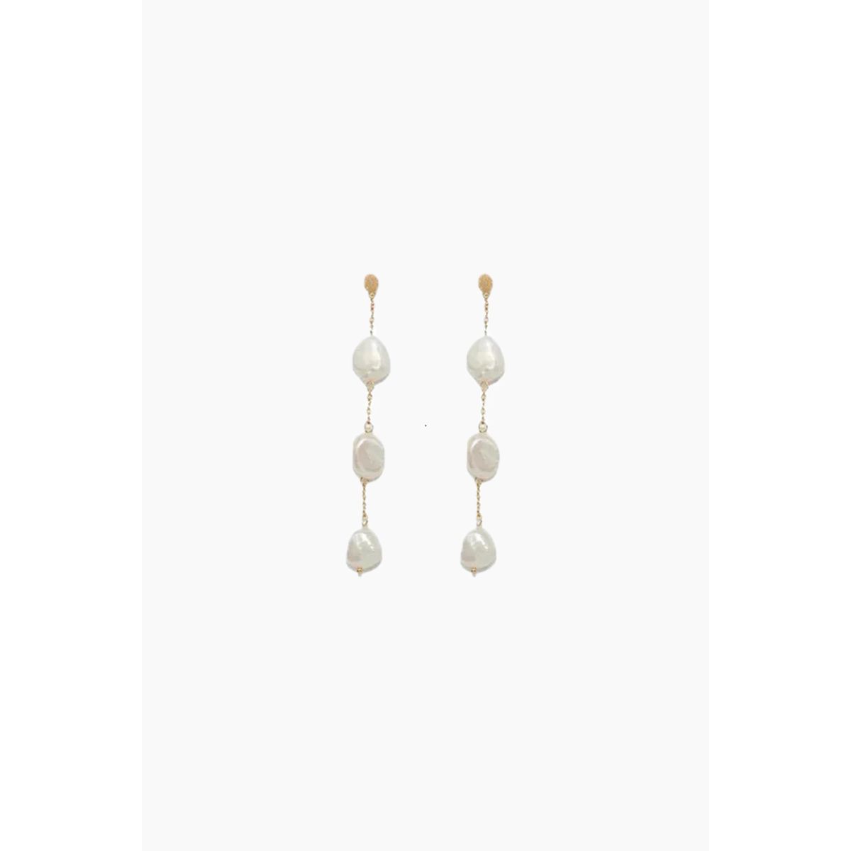 3-pearls earchain - Forgyldt - Sorelle - Guld One Size