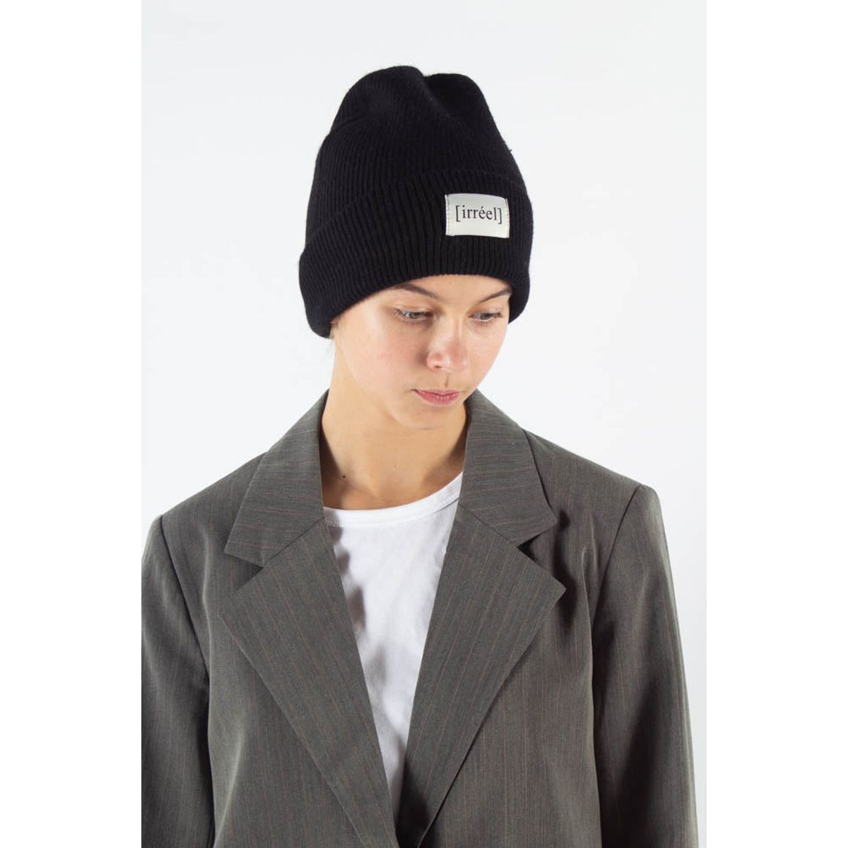 Akeelah wool Beanie - Black - irréel - Sort One Size