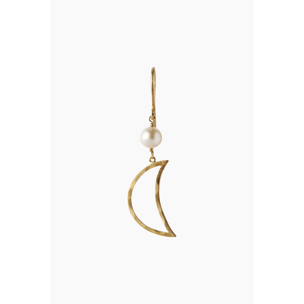 Bella Moon Earring with Pearl - Gold - Stine A - Guld One Size