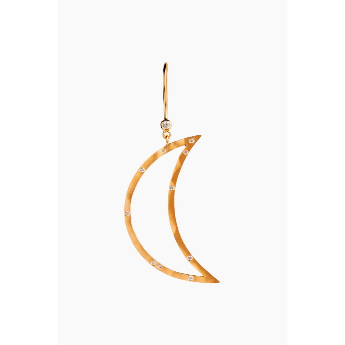 Big Bella Moon with Stones Earring - Gold - Stine A - Guld One Size