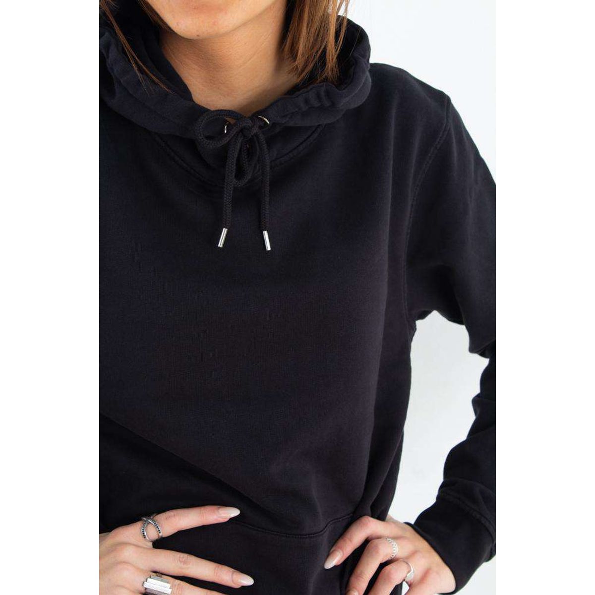 Classic Organic Hood - Deep Black - Colorful Standard - Sort XS