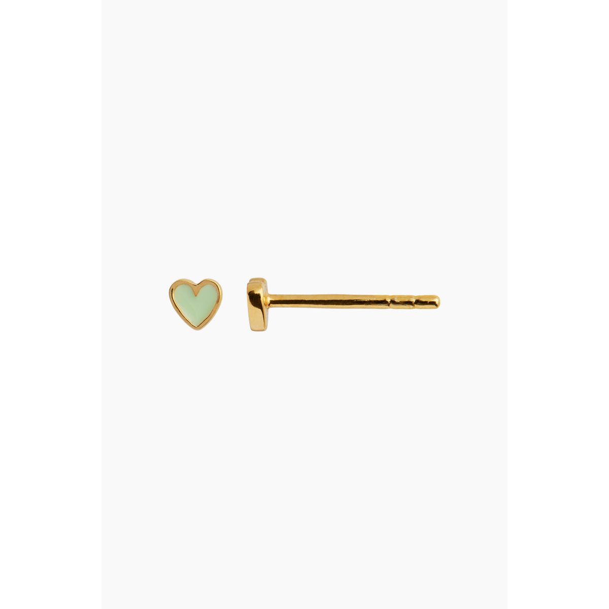 Petit Love Heart Mint Green Enamel - Gold - Stine A - Guld One Size