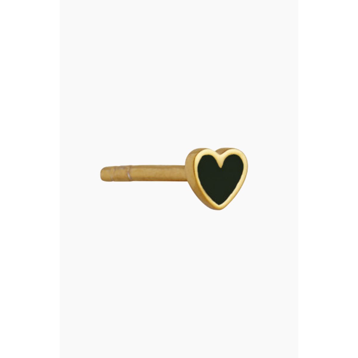 Petit Love Heart - Black Enamel - Gold - Stine A - Sort One Size