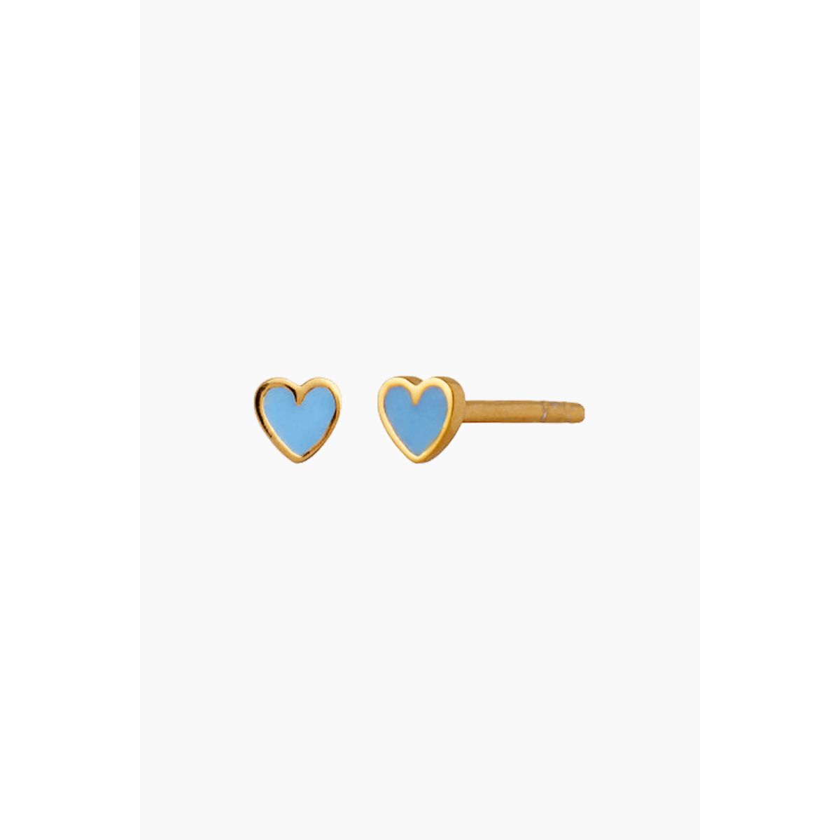 Petit Love Heart Light Blue Enamel - Gold - Stine A - Guld One Size