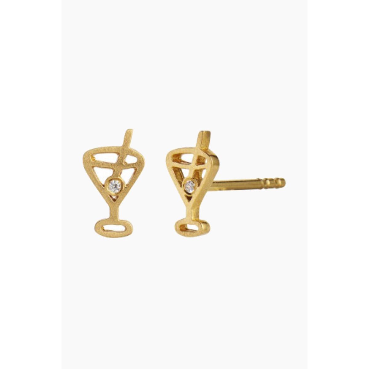 Tres Petit Cocktail Earring - Gold - Stine A - Guld One Size