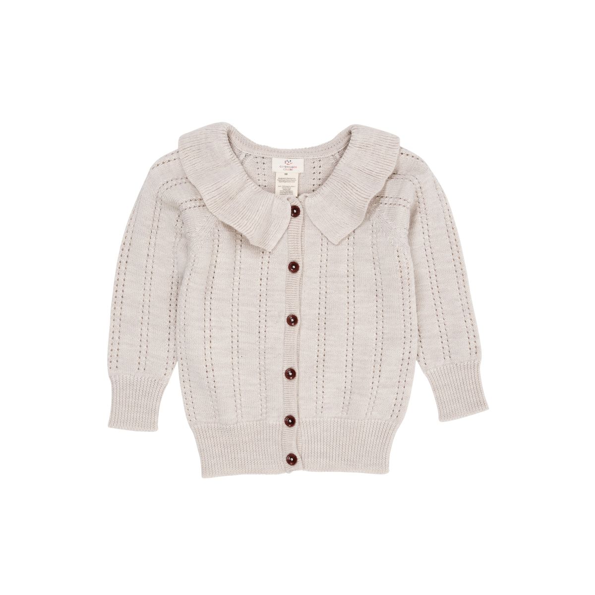 Copenhagen Colors Strik Cardigan - Pale Cream Melange - 92 cm