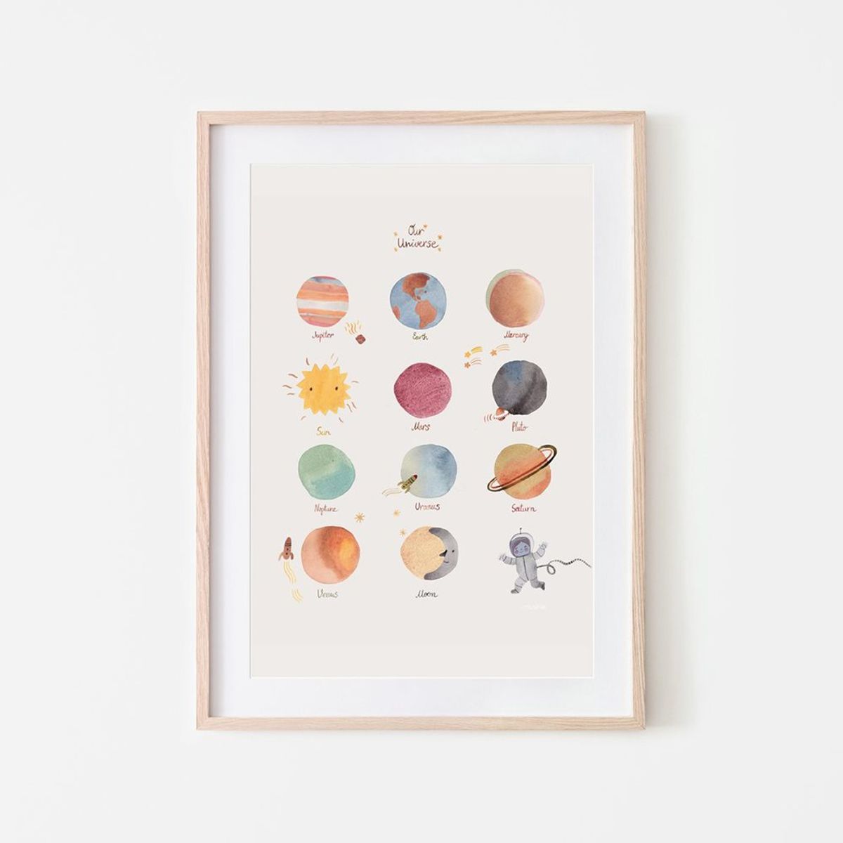 Mushie Space Plakat - 50x70 cm