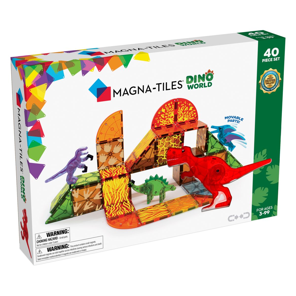 Magna-Tiles Magnetisk Legetøj - Dino Verden - 40 dele