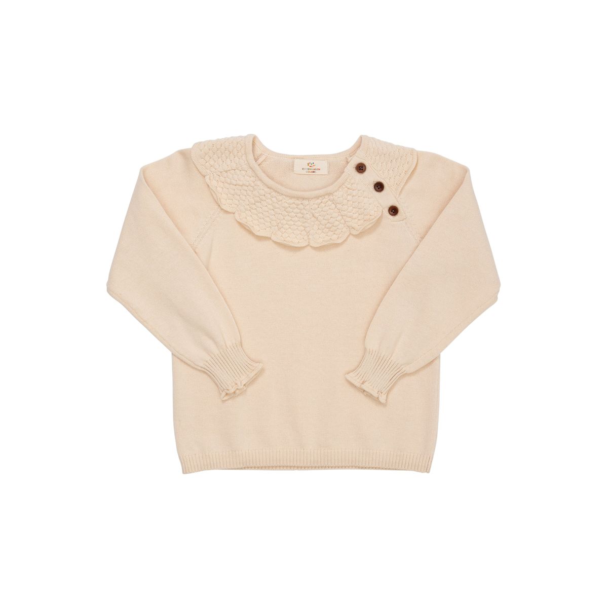 Copenhagen Colors Margueritte Strik Bluse - Cream - 80 cm