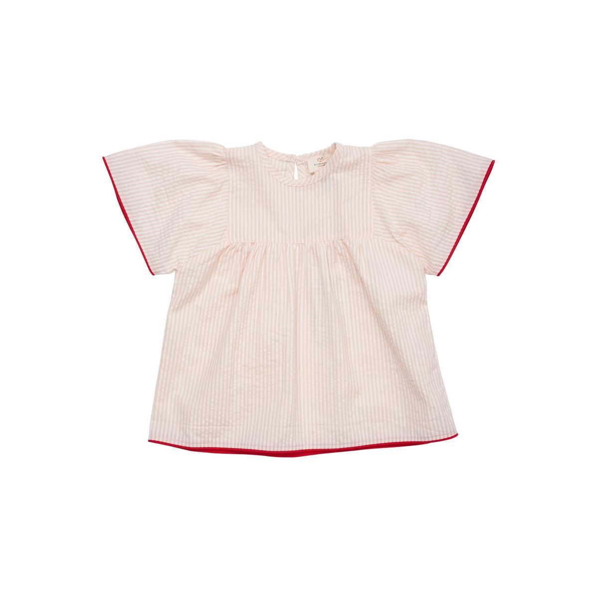 Copenhagen Colors Bluse - Dusty Rose/Cream stripe - 80 cm