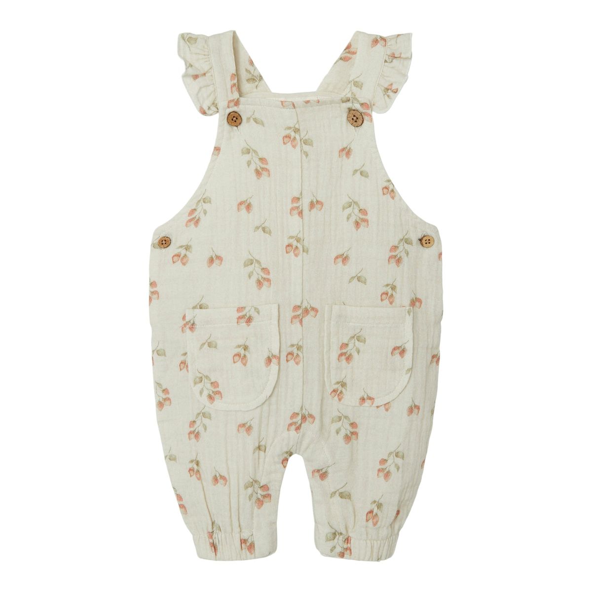 Lil Atelier Biba Loose Overall - Turtledeove/Strawberry - 56 cm