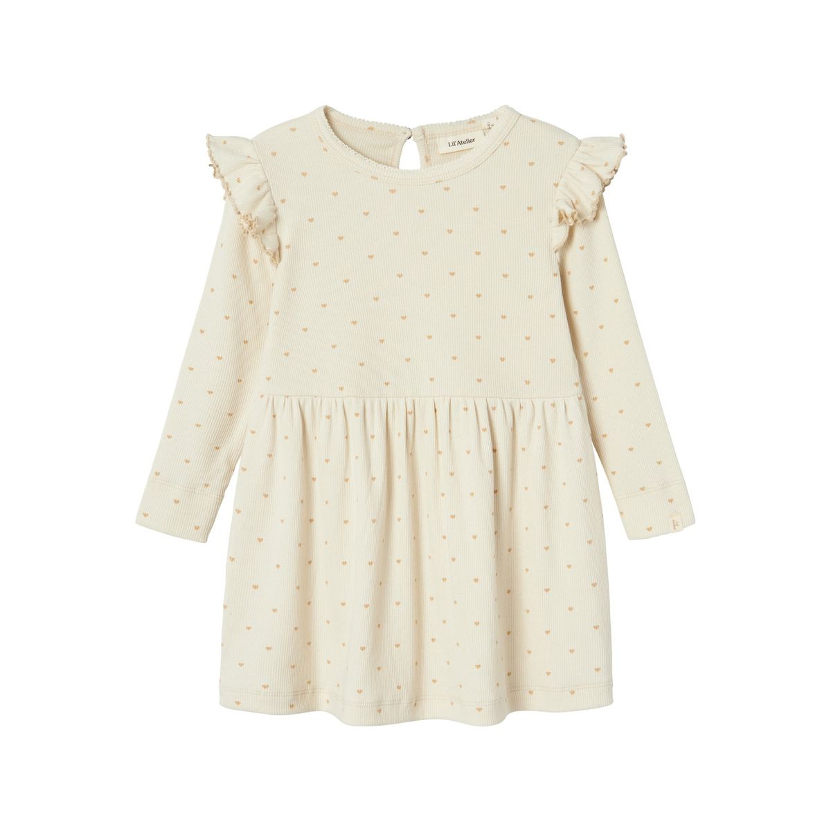 Lil Atelier Gago Kea Dress med Hjerter - Turtledove - 92 cm