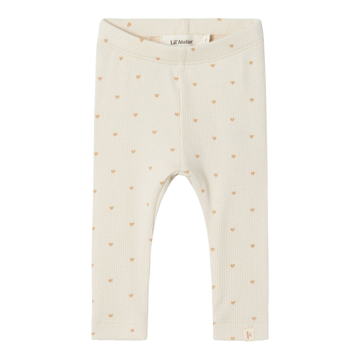 Lil Atelier Gago Leggings med hjerter - Turtledove - 56 cm