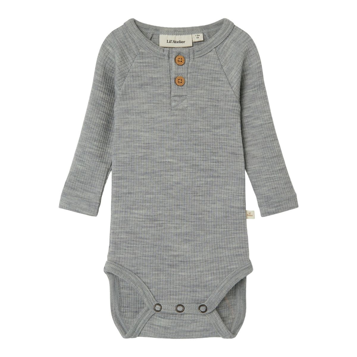 Lil Atelier Fable Wool Body - Grey Melange - 56cm