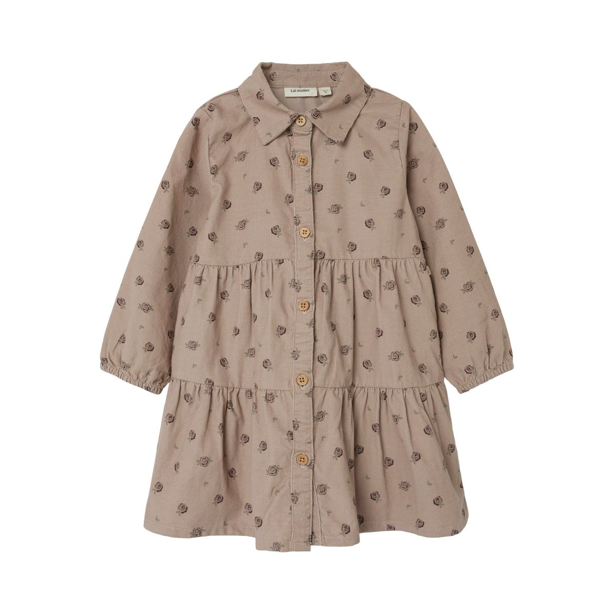 Lil Atelier Nola Floral Dress - Gray Morn - 92 cm