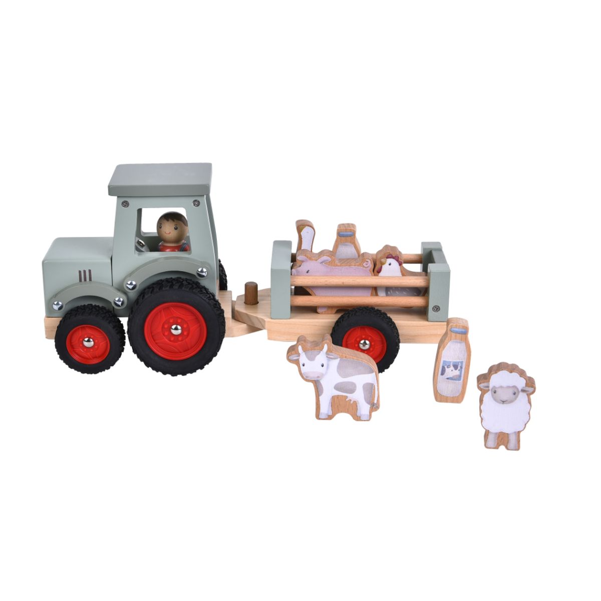 Little Dutch Traktor med Trailer - Little Farm