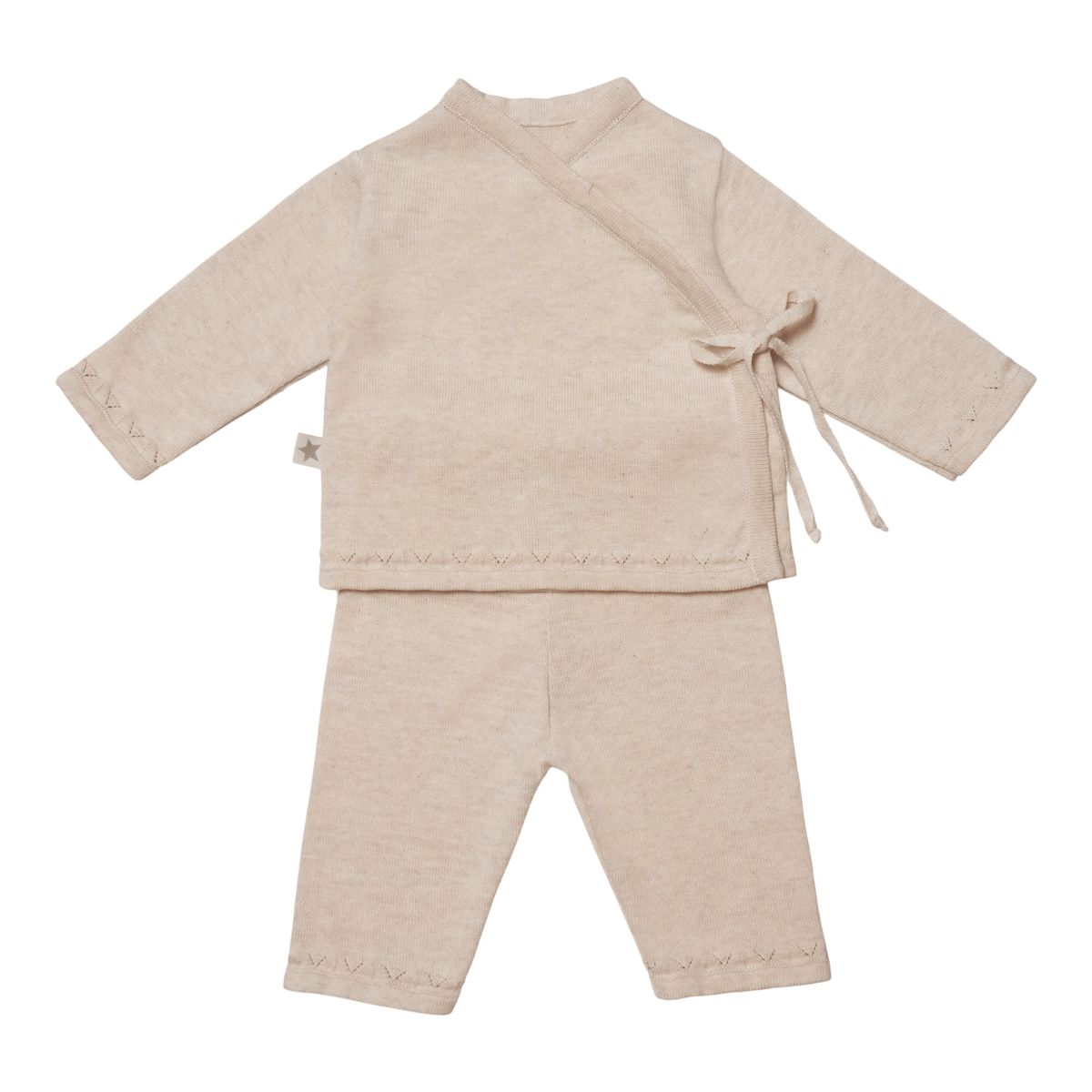 Huttelihut Lani Sæt Baby Bluse & Bukser Uld - Off White - 56-62 cm