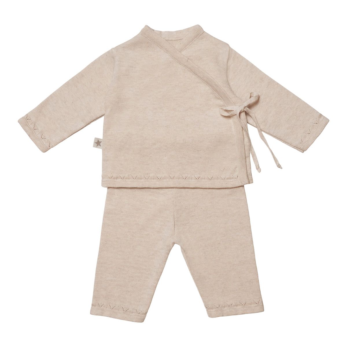 Huttelihut Lani Sæt Baby Bluse & Bukser - Off White - 56-62 cm