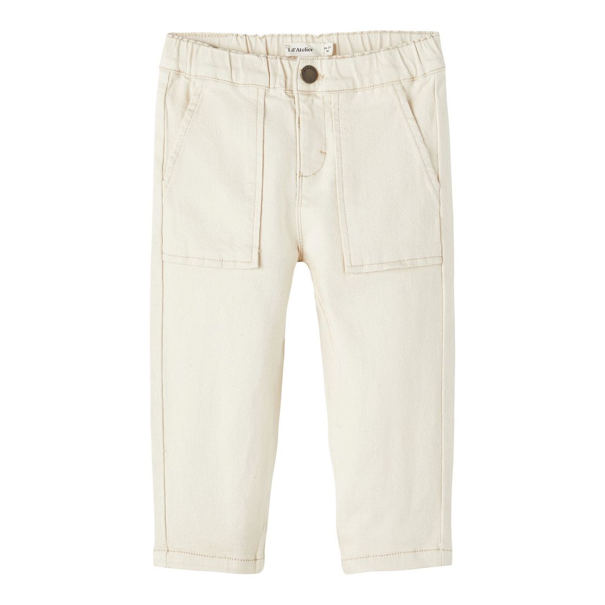 Lil Atelier Ben Loose Twill Pant - Turtledove - 92 cm