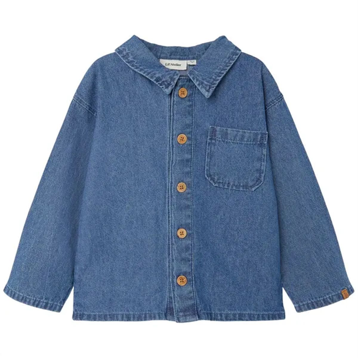 Lil Atelier Rongel Loose Shirt - Blue Denim - 92 cm