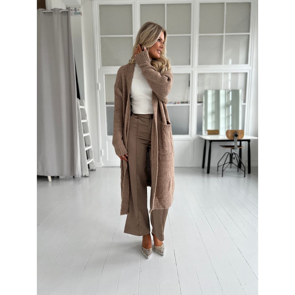 Azaka long knit cardigan