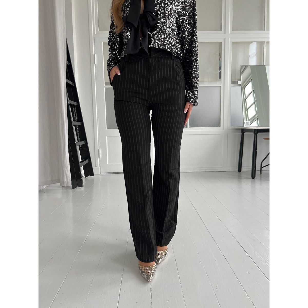 Eight Paris black rhinestone pants