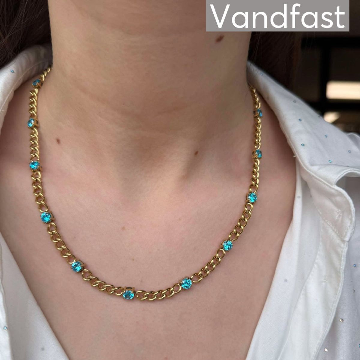 ANNEBRAUNER Panzer Necklace Aquamarine