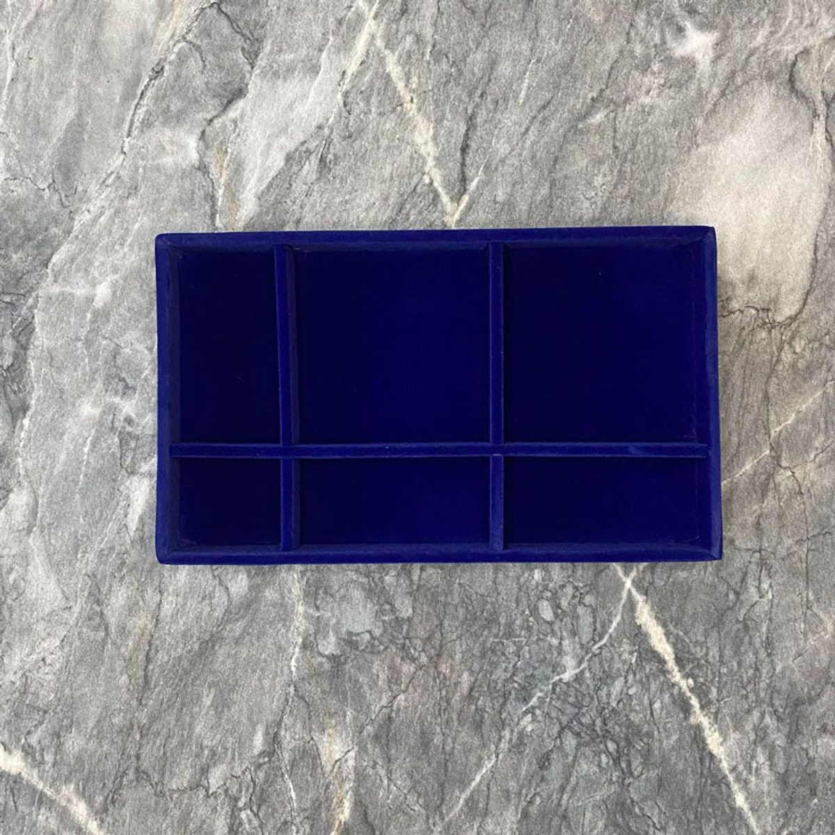 ANNEBRAUNER Velvet Tray Blue 6 Sections