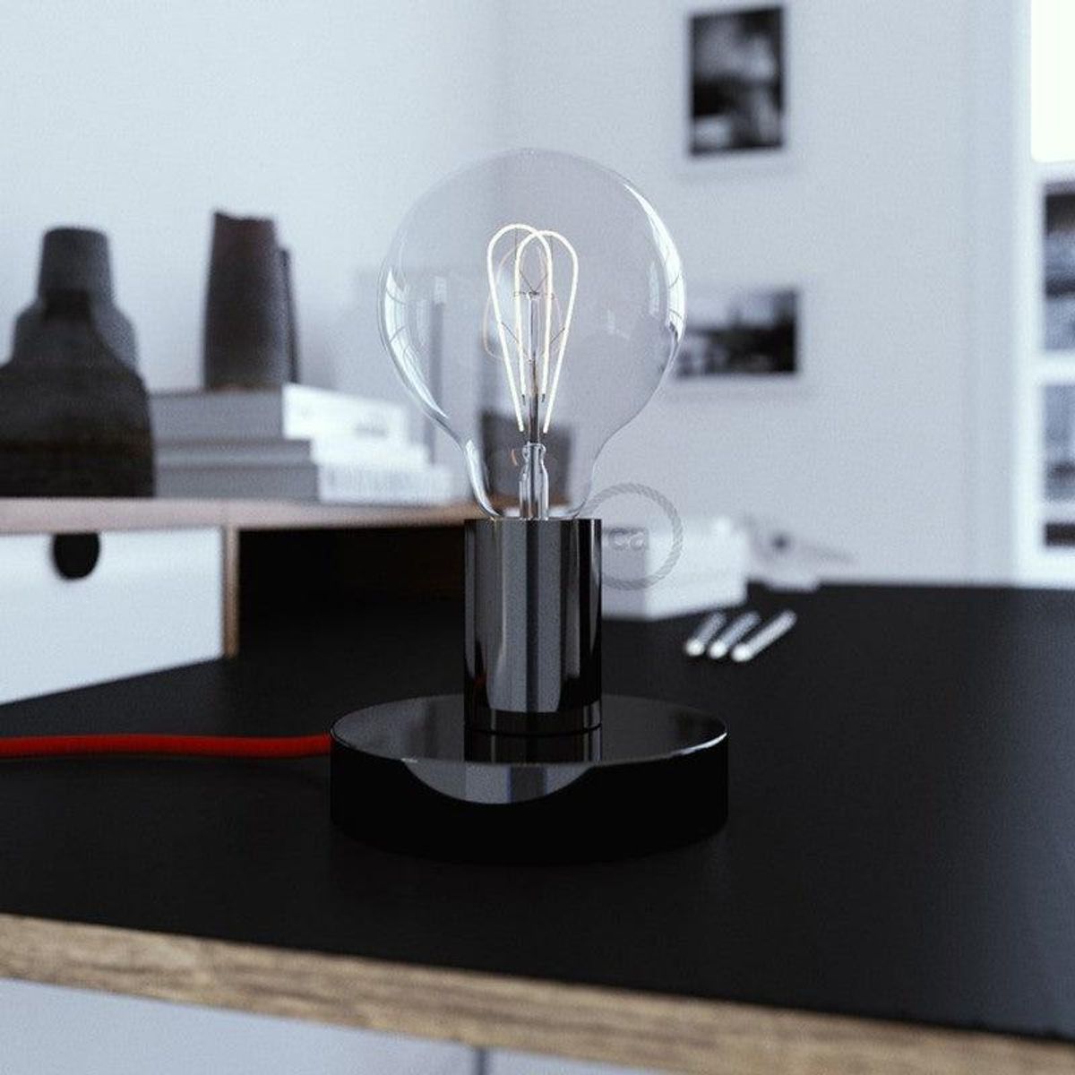 Creative Cables Posaluce Bordlampe Klar Sort