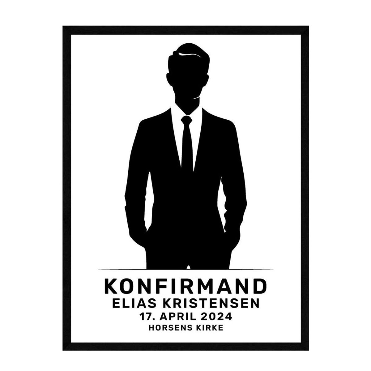 Konfirmand Silhouette plakat dreng