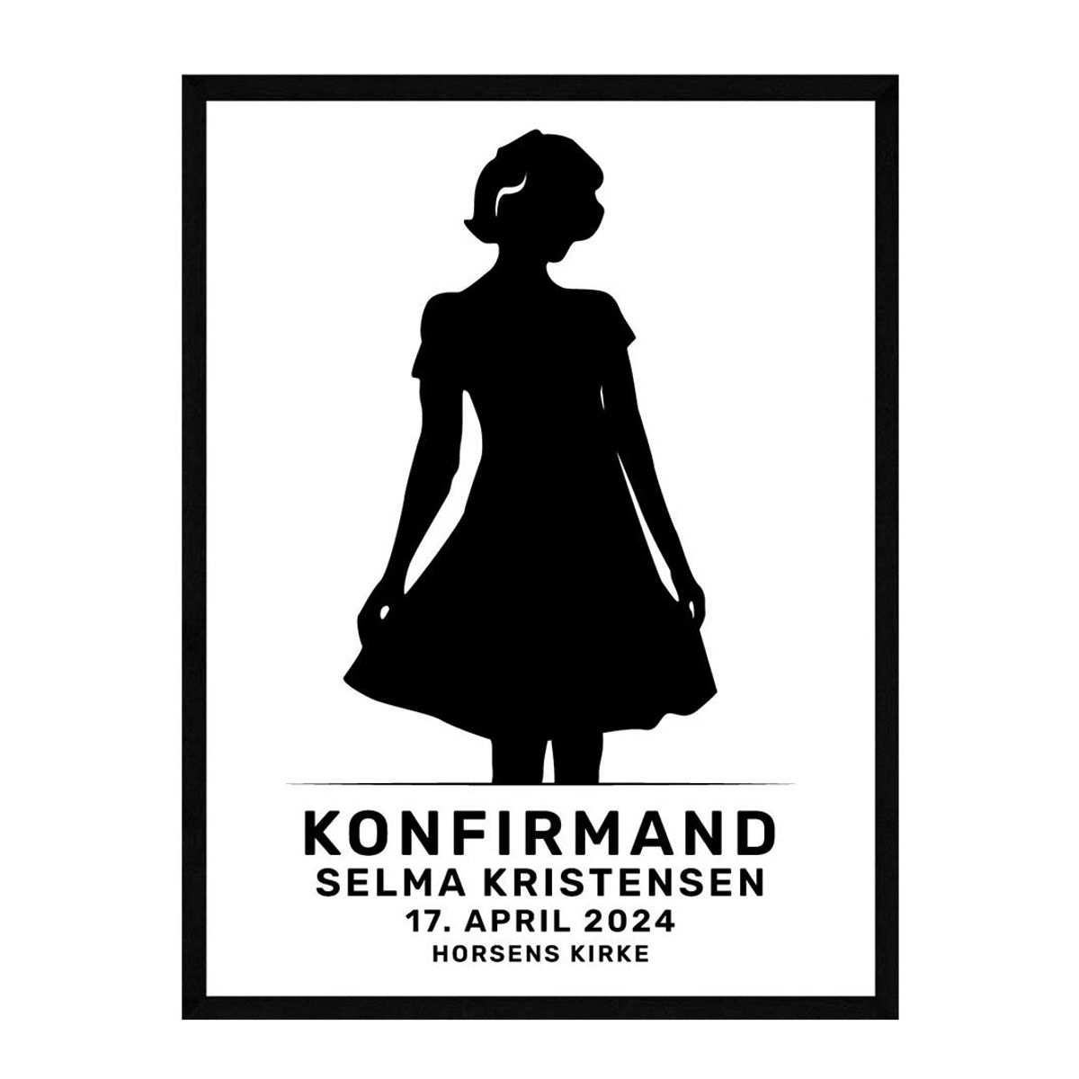 Konfirmand Silhouette plakat pige