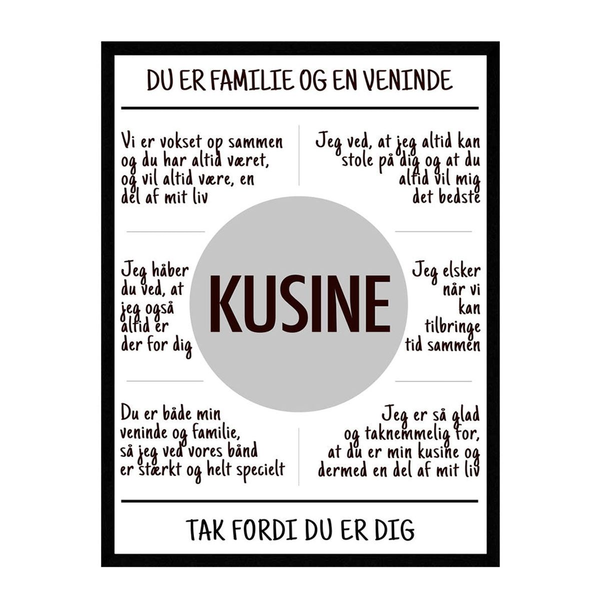 Kusine plakat