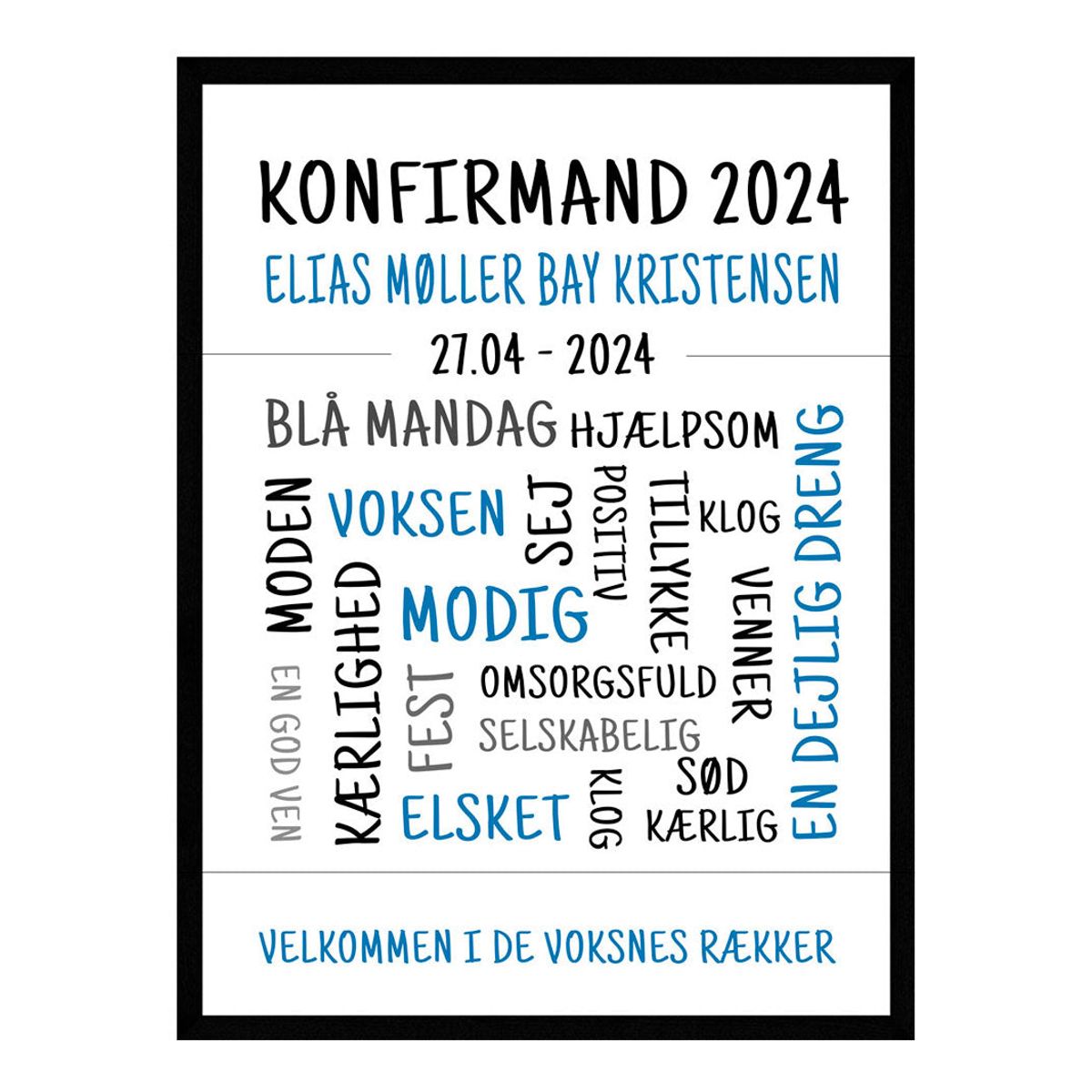 Konfirmand plakat / dreng