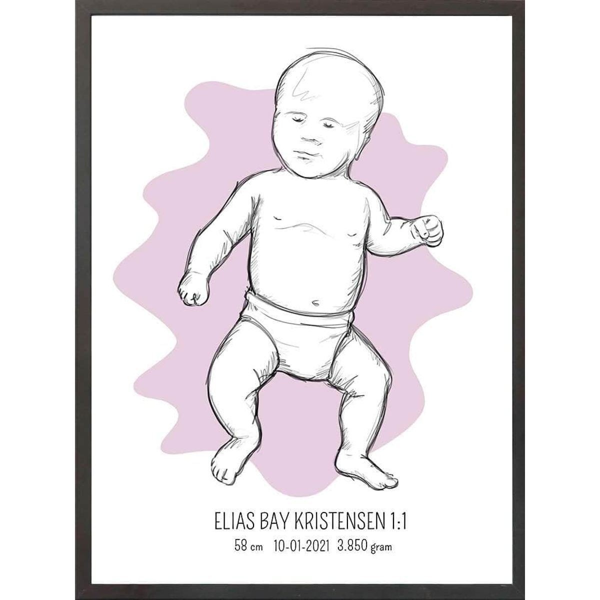 Birth poster / fødselsplakat 1:1 - Tumling blå