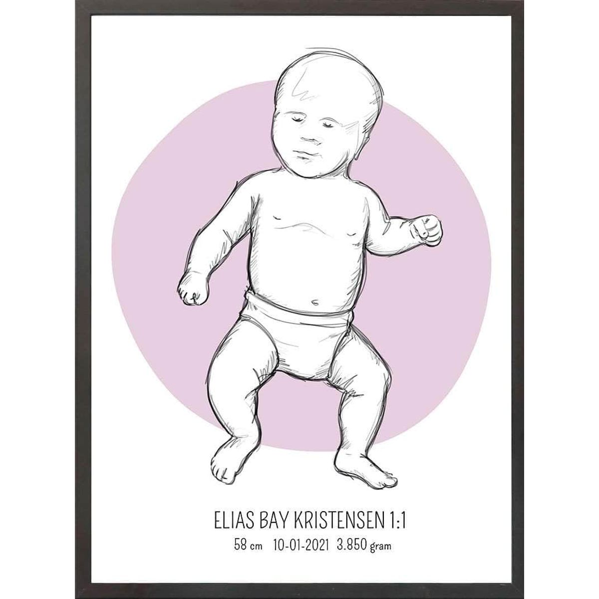 Birth poster / fødselsplakat 1:1 - Tumling blå