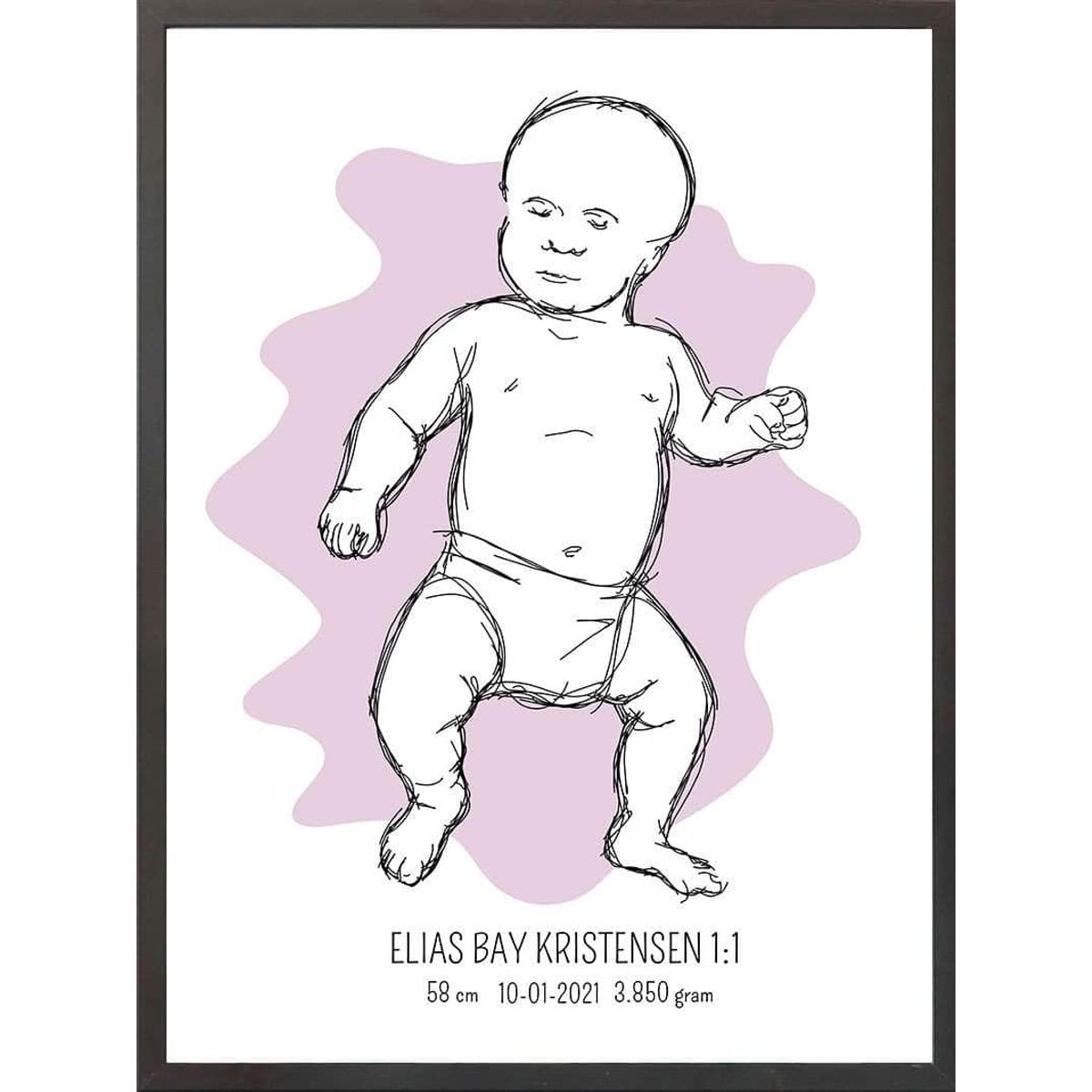 Birth poster / fødselsplakat 1:1 - Tumling blå