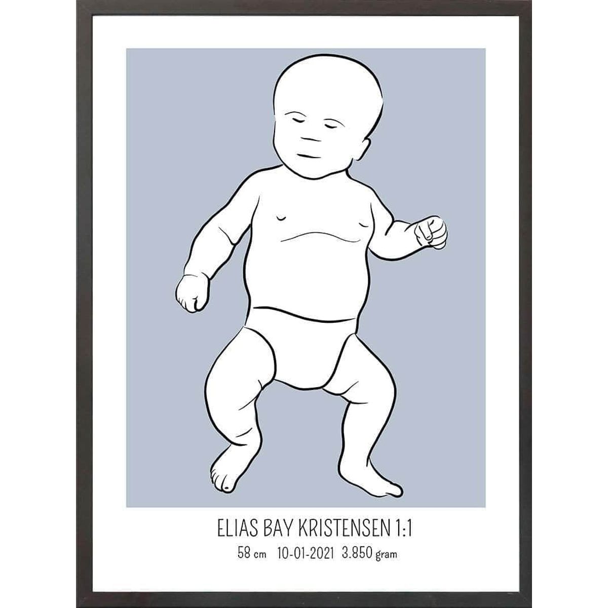 Birth poster / fødselsplakat 1:1 - Tumling lyserød