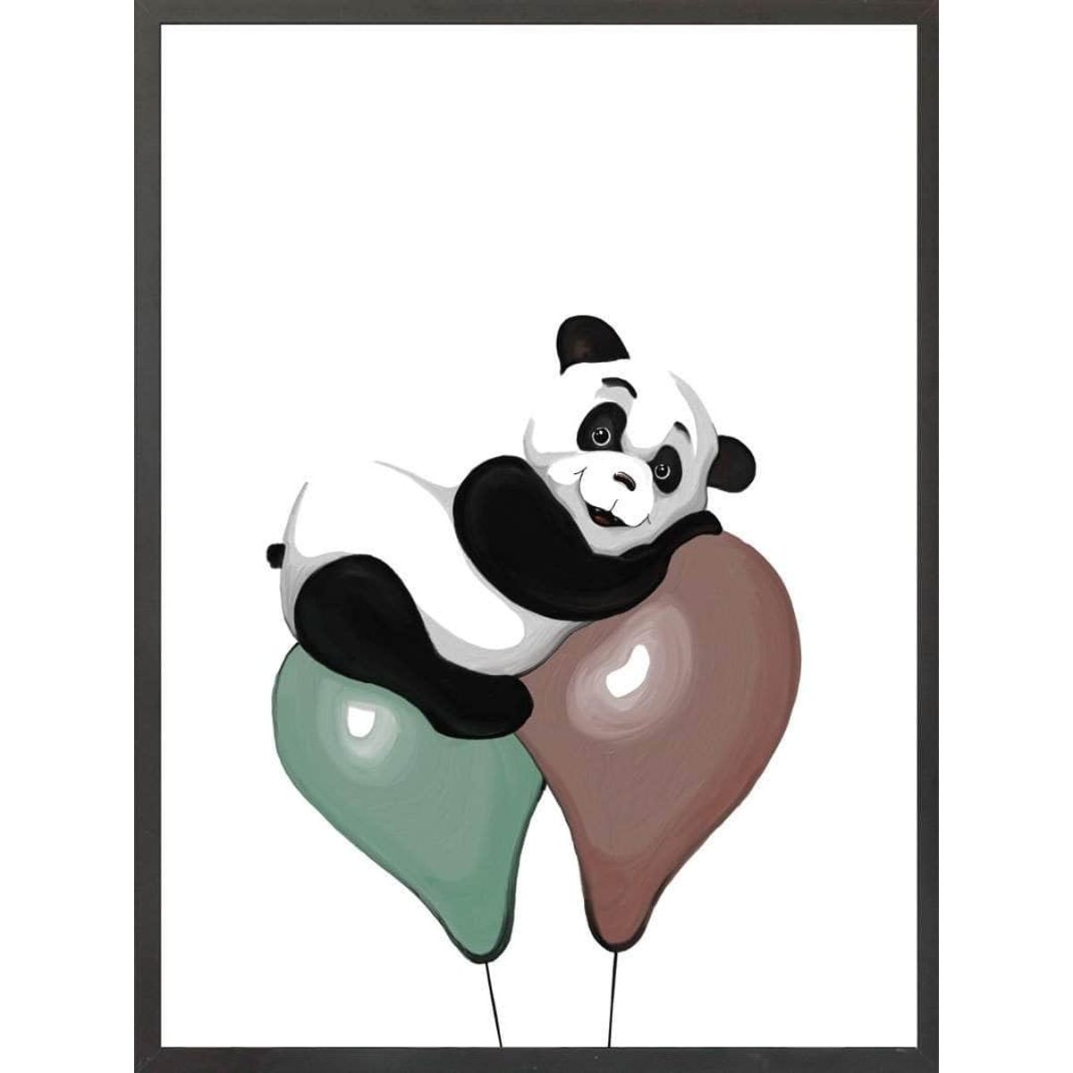 Panda på balloner - Børneplakat