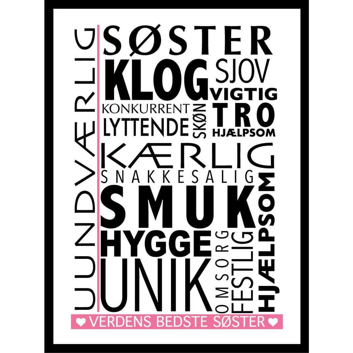 Søster citat plakat