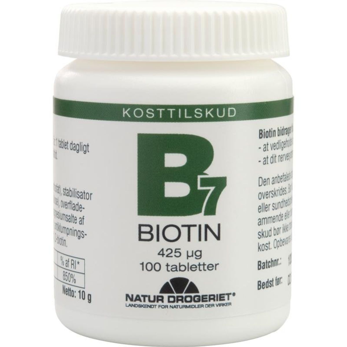 B7 Biotin 425 Î¼g, 100 stk., Natur Drogeriet