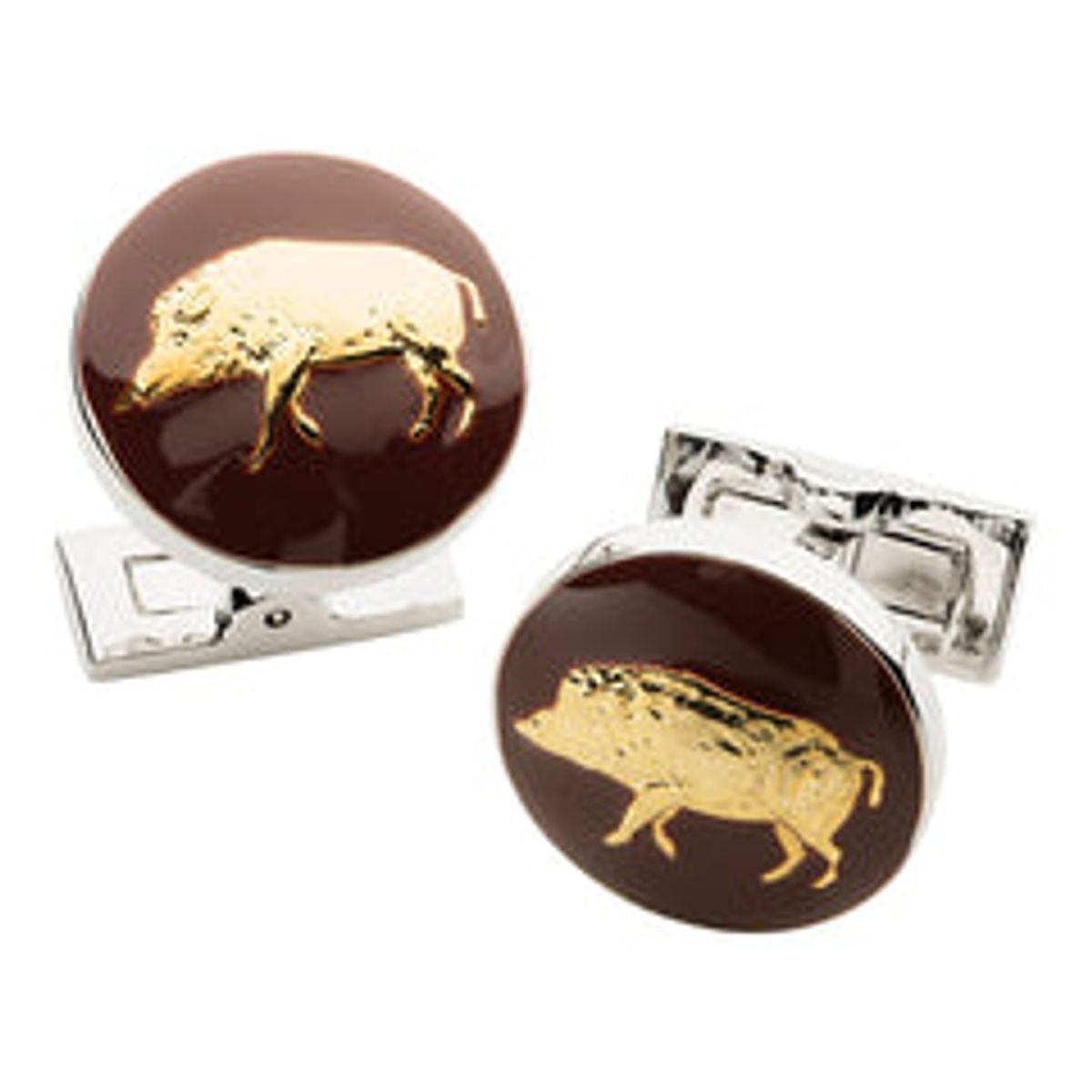 Laksen - Wild Boar Cufflinks - Burgundy