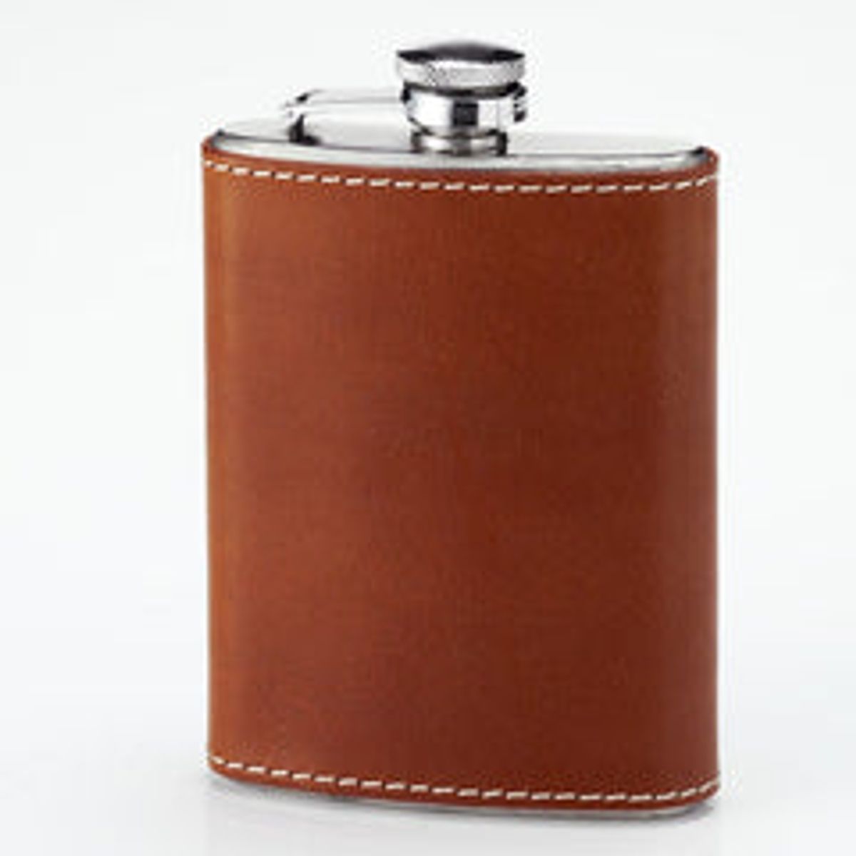 Laksen - Pocket Flask in Saddle Leather - Natural Mahogany