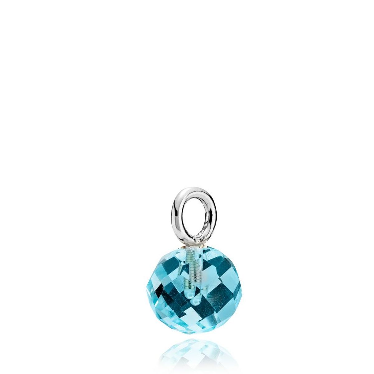 MARBLE - Pendant shiny rhodium pl. silver - aqua crystal