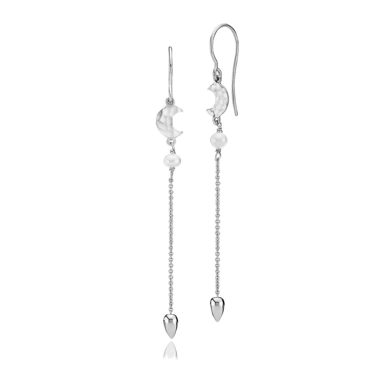 DREAM - Earring shiny recycled silver freshwater pearls - 1 par