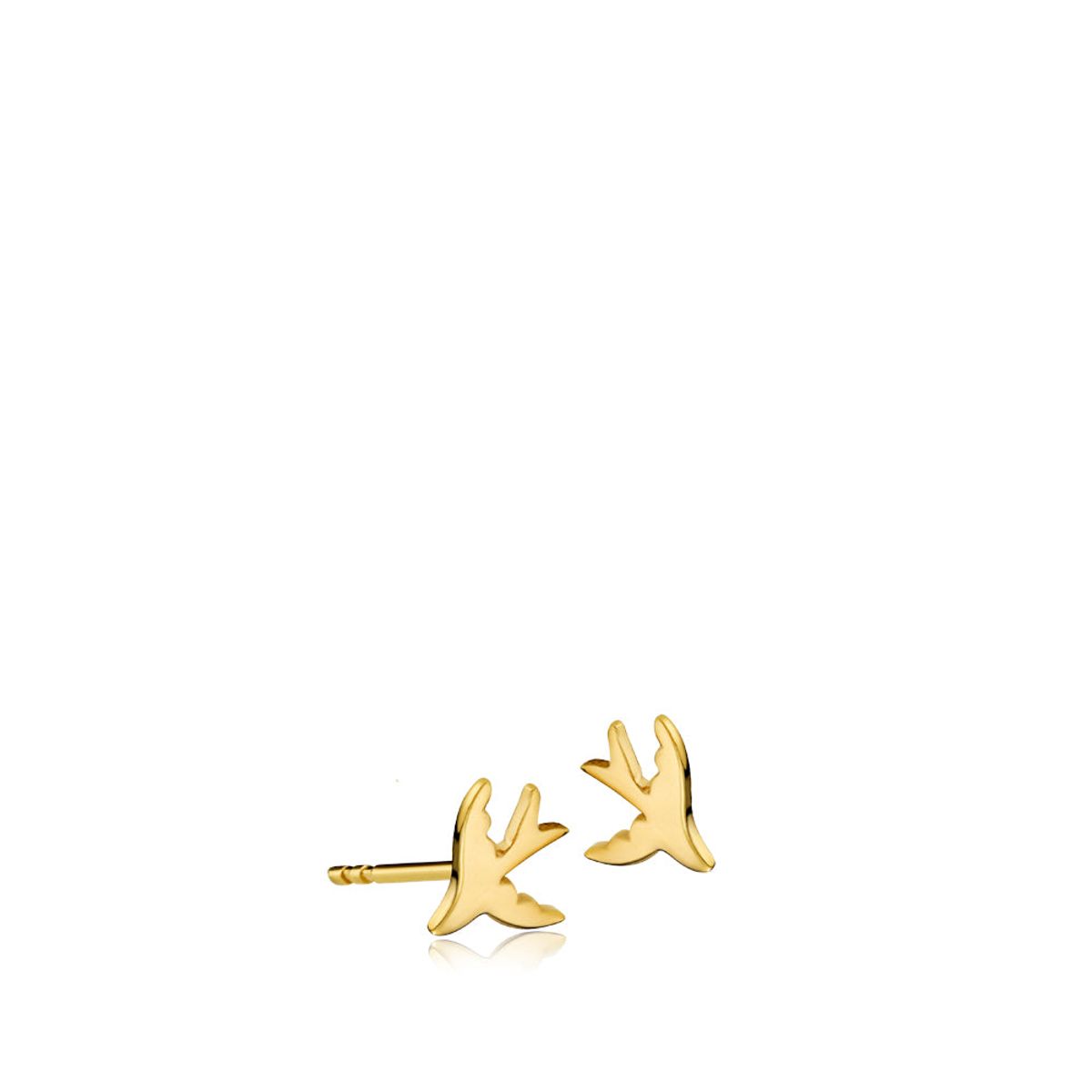 SONGBIRD - Earring shiny gold pl. recycled silver - 1/2 par