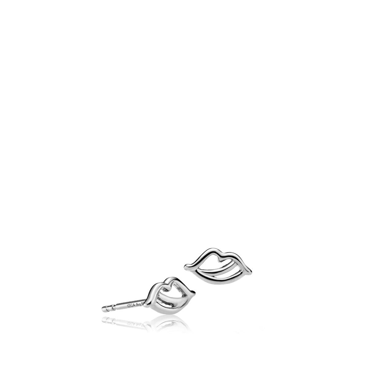 THE KISS - Earring shiny rhodium pl. recycled silver - 1 par